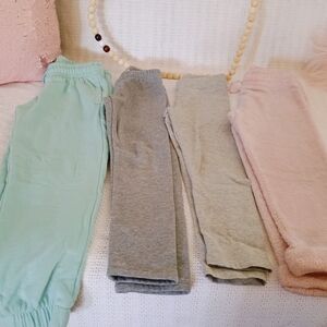 Kids Cozy Bottoms Set - Gray, Pink, Mint